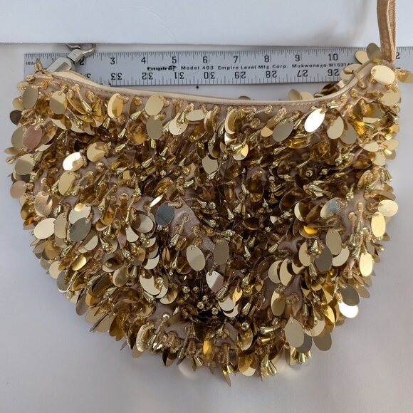 NEW Ebisu Gold Sequins and Beads Wristlet, Holiday, Evening, Special - Bag - Picture 1 of 4